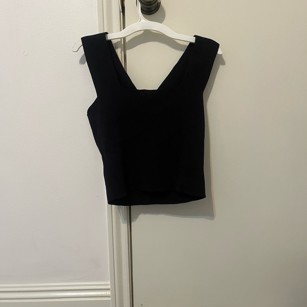 Chic Black V-Neck Crop Top